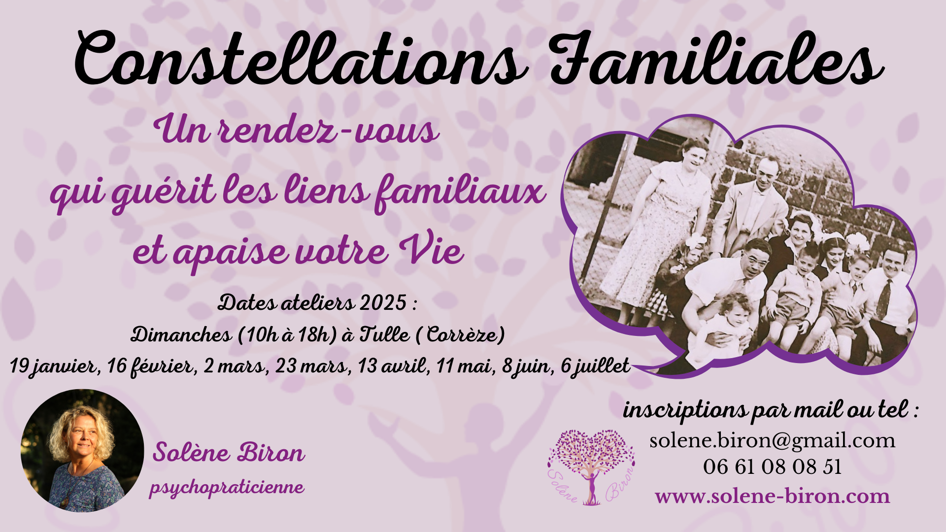 Atelier de Constellations Familiales en Corrèze à Tulle (proche Limoges, Creuse, Lot, Dordogne, Cantal…)